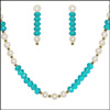 Fancy Blue Crystal with Pearl Combination set - Click here to View more details about this Product